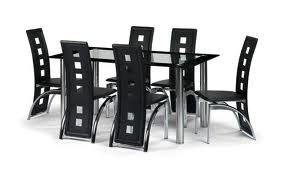 Black and Clear Glass Dining Table